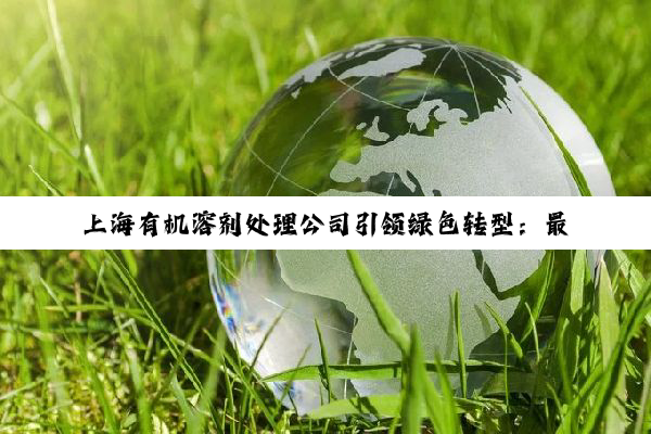 上海有机溶剂处理公司引领绿色转型：最新环保技术与市场热点分析